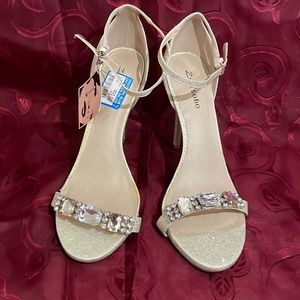Brand New Zigi Soho Gold Sparkly Ankle Strap Heels